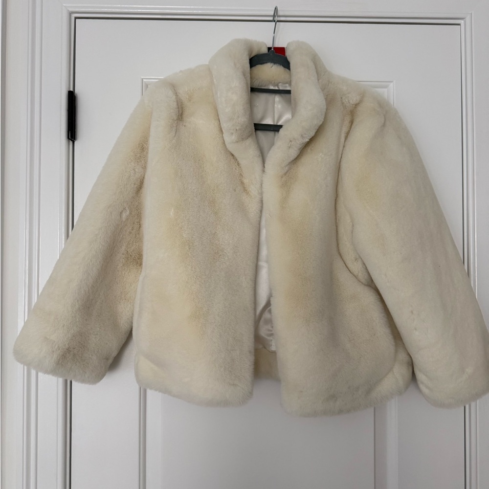 Beautiful White Faux Fur Jacket